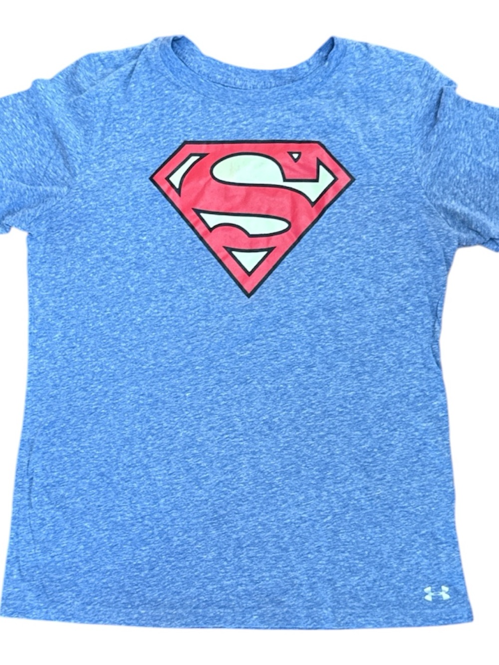 Under Armour vibrant Blue Heather Superman Graphic Tee. Looks vintage.